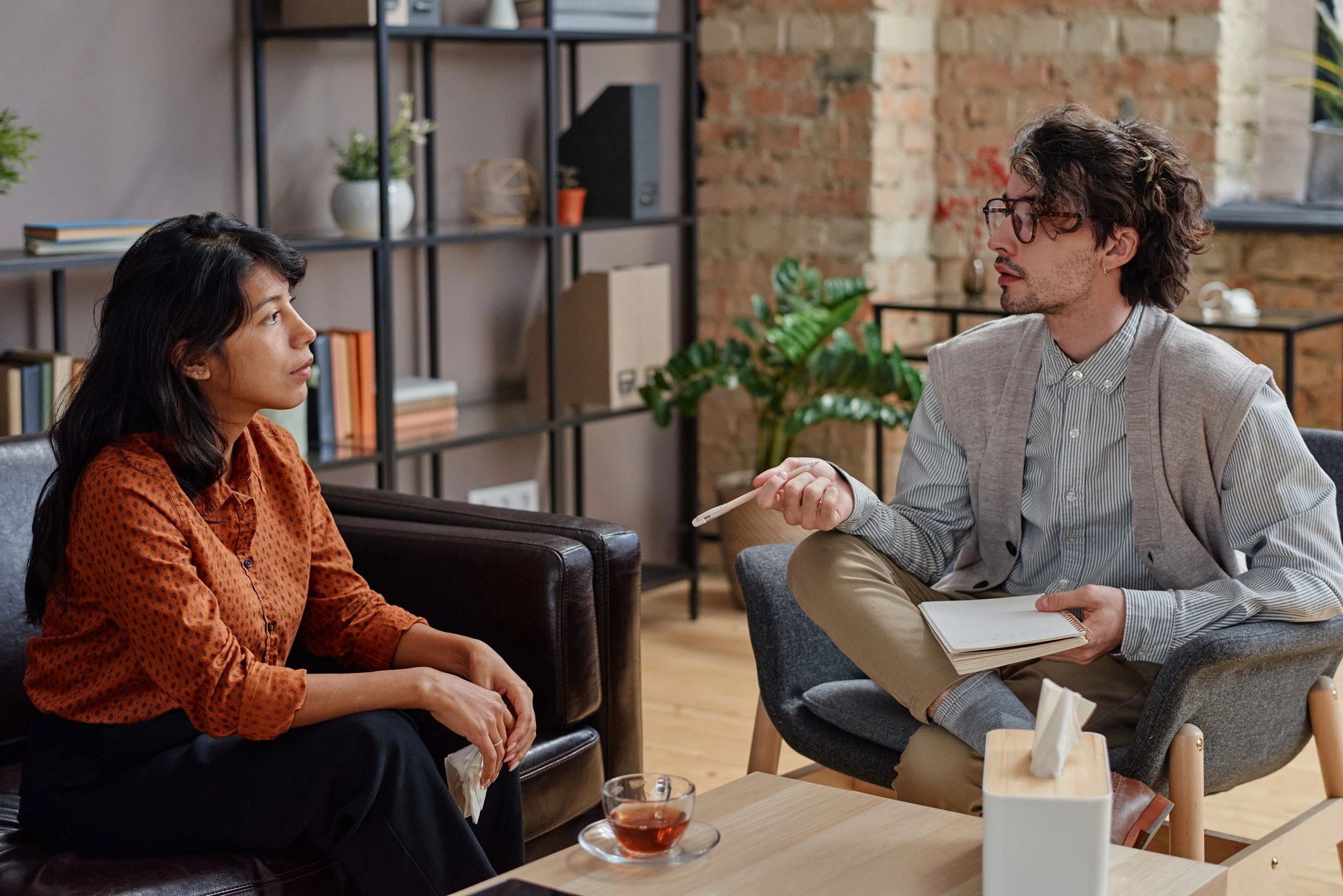Psychologist in consultation with an adult client