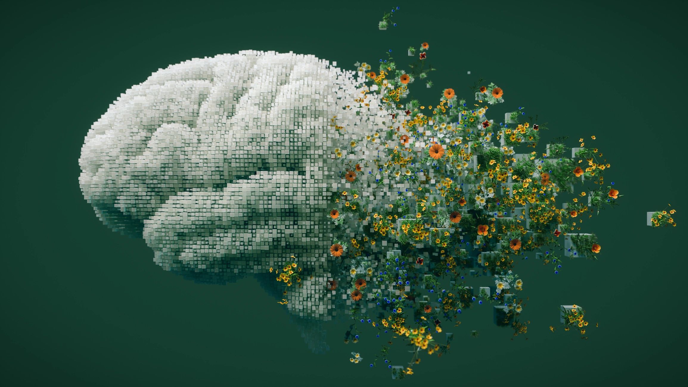Abstract digital brain illustration representing brain-based assessment and developmental analysis